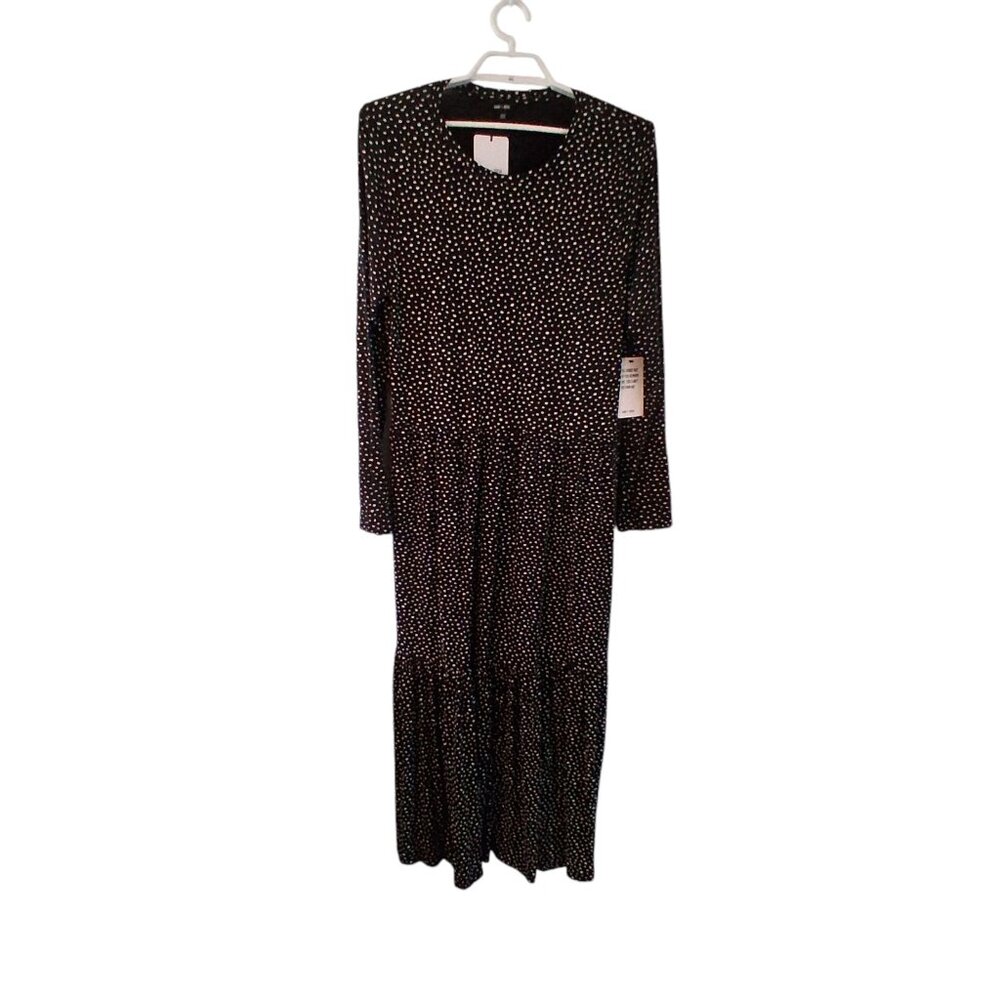 Saint + Sophia nwt dress womens US 14 Greenwich Black spot maxi knit
